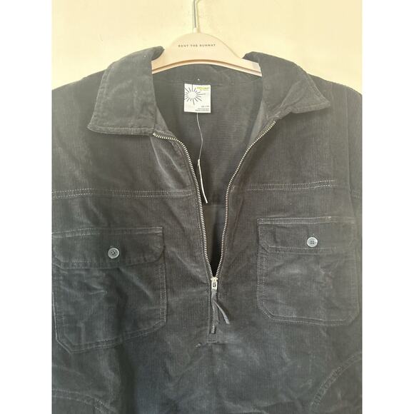 $65 Offline Aerie Quarter Zip Corduroy Shacket Pullover Black XS NWT FITS LARGE - Picture 4 of 8